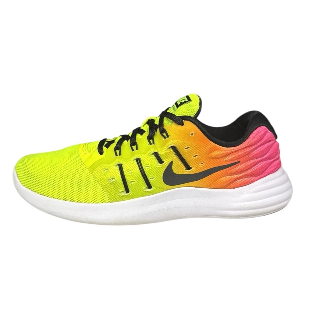 Nike Lunarstelos Neon Yellow Pink Orange #844740-999 Women's Running Shoes 8.5 - Picture 8 of 12